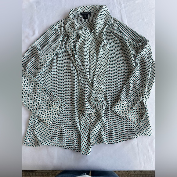 Rachel Zoe Geometric Print Blouse with Tie Size Small - Picture 1 of 7